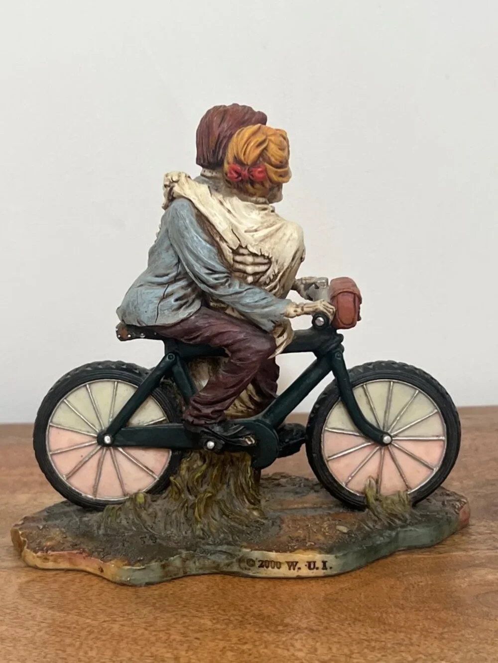 Love Never Dies Skeleton Couple On Bicycle Figurine By Pacific Giftware
